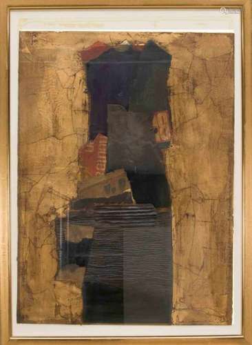 Unidentified artist, 2nd half of the 20th century, collage with corrugated cardboard andmixed