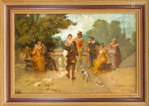 P. Lacour, French genre and history painter of the 19th H., ''La Chanson du Passant'',
