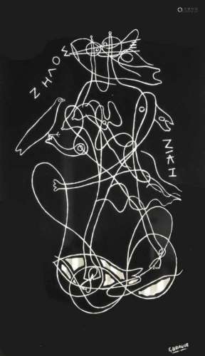 Georges Braque (1882-1963), ''Zelos and Nike'', lithograph, 1959, right. Signed in stonebelow,