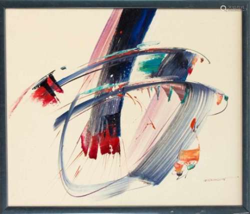 Wilkinson, painter of the Informelt around 1970, color composition in oil on canvas, u.re.