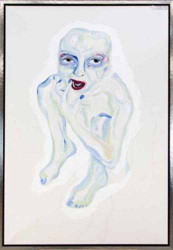 Magdalena Schwitzer (* 1996), contemporary Austrian artist from Vomp. Squatting figure,large work in