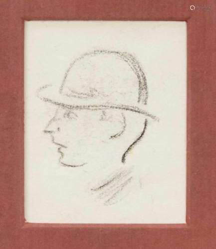 Heinrich Zille (1858-1929), two drawings in charcoal on paper, head of a man with a bowlerhat, and