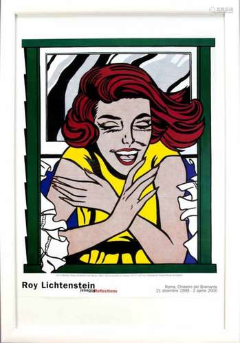 Roy Lichtenstein (1923-1997), after, poster ''Reflection (Girl in a Window)'' for anexhibition in