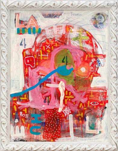 Decorations, d.i. Thomas Kern, Dresden artist and nephew of Georg Baselitz, mixed media oncanvas, u.