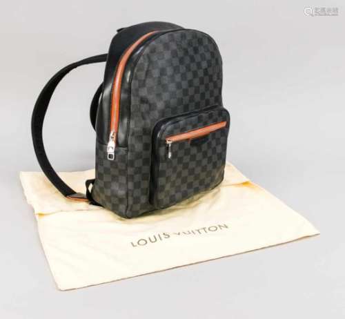 Louis Vuitton Rucksack, Frankreich, 20. Jh., grau-schwarzes genarbtes Leder,
