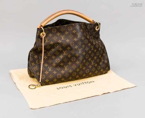 Louis Vuitton Handtasche Artsy MM, Frankreich, 20. Jh., braunes genarbtes Leder mitLogoprint,
