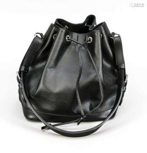 Louis Vuitton Schultertasche Epi Noir Sac Noe, Frankreich, 20. Jh., schwarzesstrukturgeprägtes