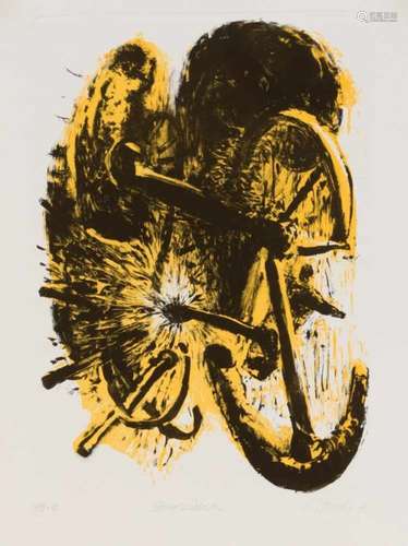 Neo Rauch (* 1960), ''Helmsman'', 1990, color lithograph on Hahnemühle, u. re. handsign. u.dat. (19)