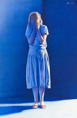 Gottfried Helnwein (* 1948), ''Der Frevel'', large color lithograph of a girl hiding herface in