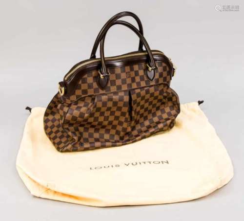 Louis Vuitton Handtasche Trevi GM Damier, Frankreich, 20. Jh., braunkariertes genarbtesLeder,