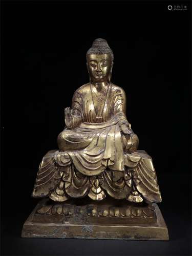 A Chinese Gilt Bronze Figure of Buddha