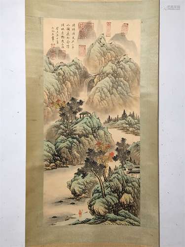 A Chinese Scroll Painting, Wang Cui Mark