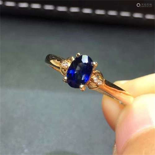 A Chinese Carved Sapphire Ring