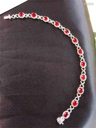 A Chinese Carved Ruby Bracelet