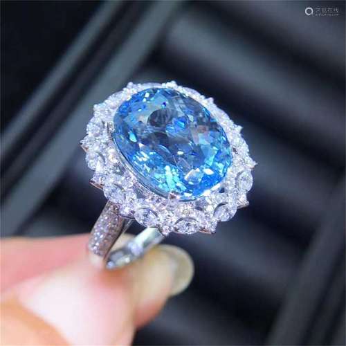 A Chinese Carved Sapphire Ring