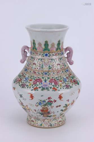 A Chinese Famille-Rose Porcelain Vase