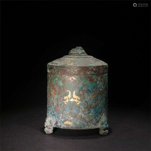 A Chinese Gilt Bronze Incense Burner