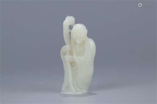 A Chinese Carved Jade Luohan