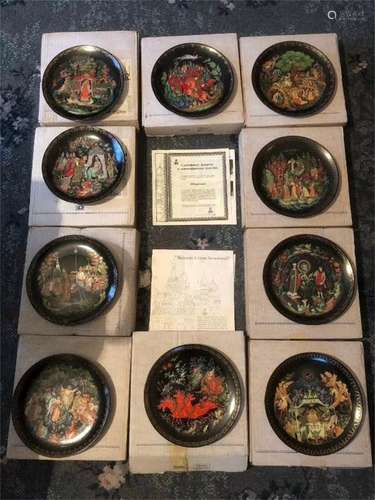 A Set of Russian Porcelain Plates