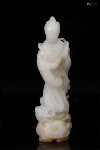 A Chinese Carved Jade Figure of Buddha