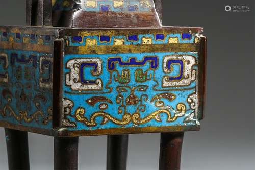 A Chinese Cloisonne Ding