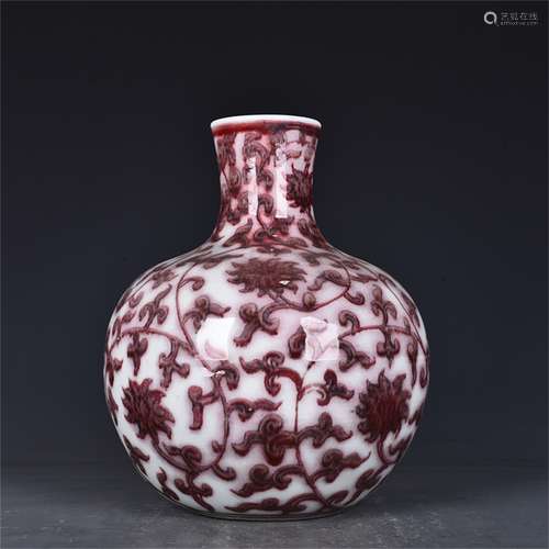 A Chinese Iron-Red Glazed Porcelain Vase