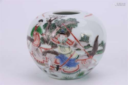 A Chinese Wu-Cai Glazed Porcelain Water Pot