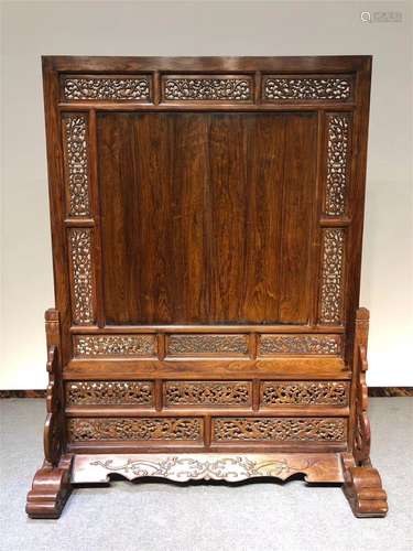 A Chinese Carved Hardwood Table Screen