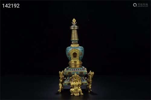 A Chinese Cloisonne Stupa