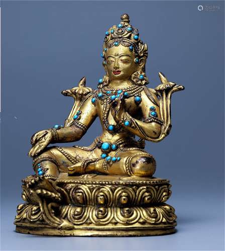 A Chinese Gilt Bronze Figure of Buddha