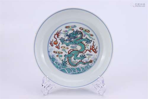 A Chinese Dou-Cai Porcelain Plate