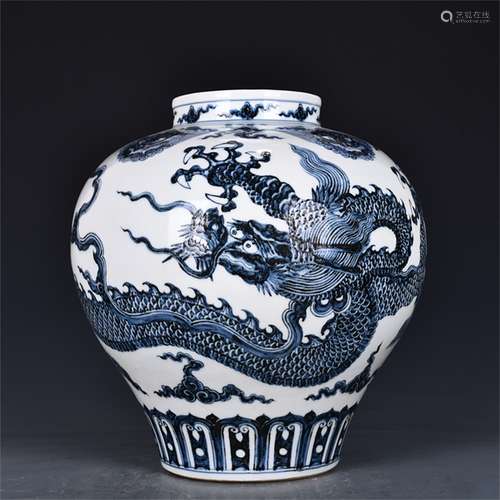 A Chinese Blue and White Porcelain Jar