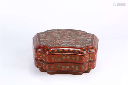 A Chinese Carved Lacquer Box with Cover