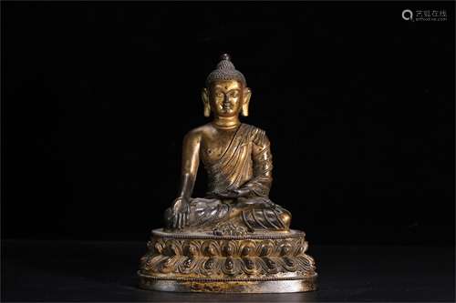 A Chinese Gilt Bronze Figure of Buddha