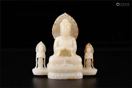 A Chinese Carved Jade Figure of Buddha