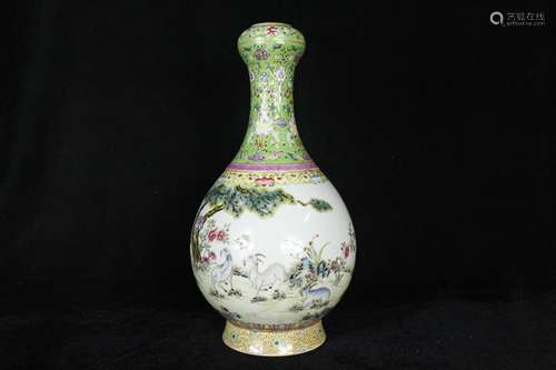 A Chinese Famille-Rose Porcelain Vase