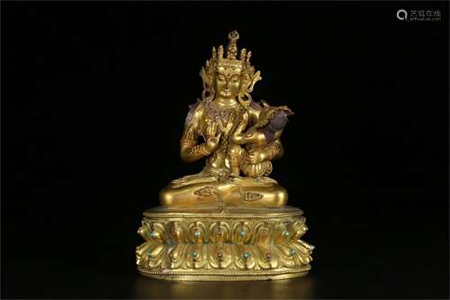 A Chinese Gilt Bronze Figure of Buddha