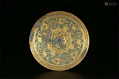 A Chinese Gilt Bronze Mirror