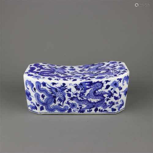 A Chinese Blue and White Porcelain Pillow