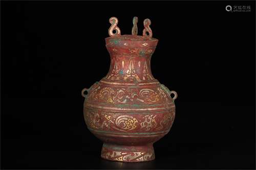 A Chinese Bronze Wine Pot