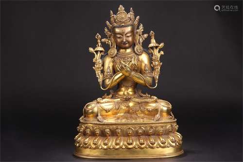 A Chinese Gilt Bronze Figure of Buddha