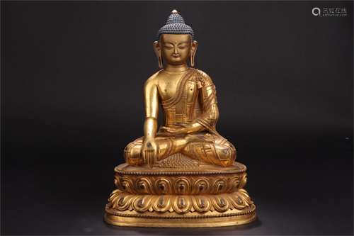 A Chinese Gilt Bronze Figure of Buddha