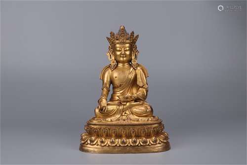 A Chinese Gilt Bronze Figure of Buddha