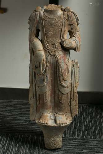 A Chinese Carved Stone Statue