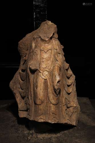 A Chinese Carved Stone Statue