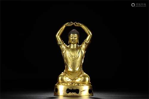 A Chinese Gilt Bronze Figure of Buddha