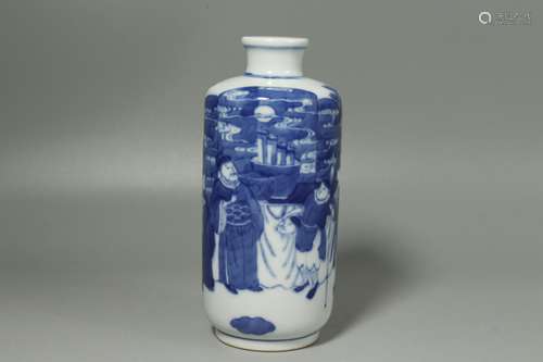 A Chinese Blue and White Porcelain Snuff Bottle