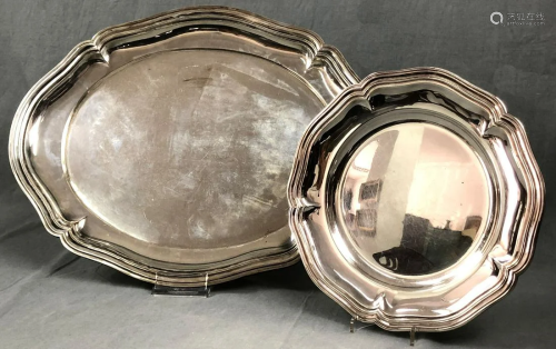 Large serving plate silver 835 and a plate sil…