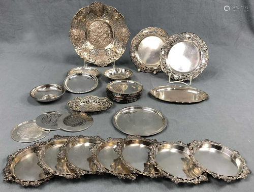 Silver. Plates, coasters and bowls.