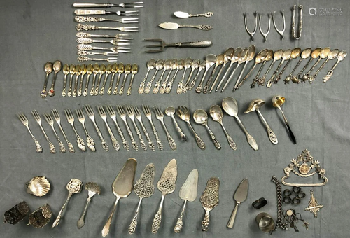 Silver. Also cutlery, serving parts, cake server,